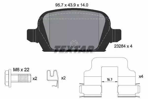 TEXTAR TARCZE+KLOCKI TYŁ OPEL CORSA C 240MM 