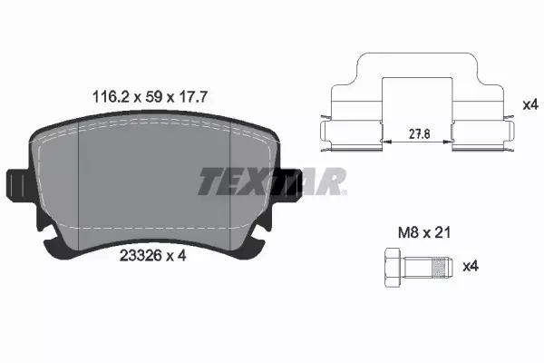 TEXTAR KLOCKI HAMULCOWE TYŁ 2332681 