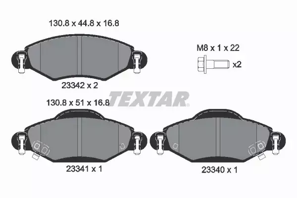 TEXTAR TARCZE + KLOCKI PRZÓD TOYOTA YARIS P1 