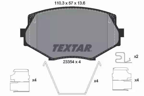 TEXTAR TARCZE+KLOCKI PRZÓD MAZDA MX-5 I II 255MM 