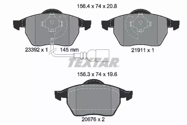 TEXTAR KLOCKI HAMULCOWE PRZÓD 2339201 