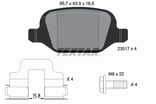 TEXTAR KLOCKI TYŁ FIAT LINEA LANCIA LYBRA 