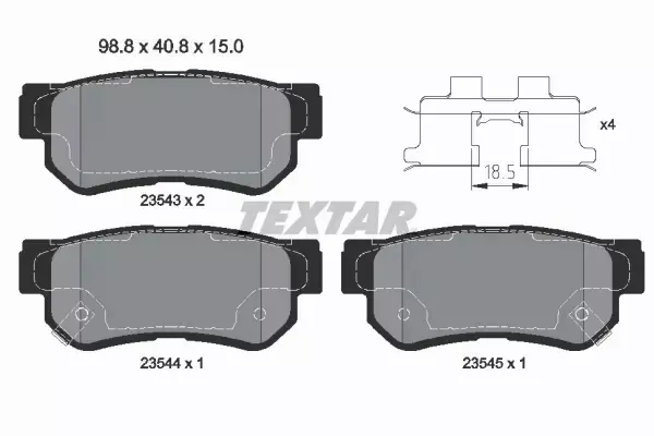 TEXTAR TARCZE+KLOCKI TYŁ HYUNDAI SONATA V TUCSON 