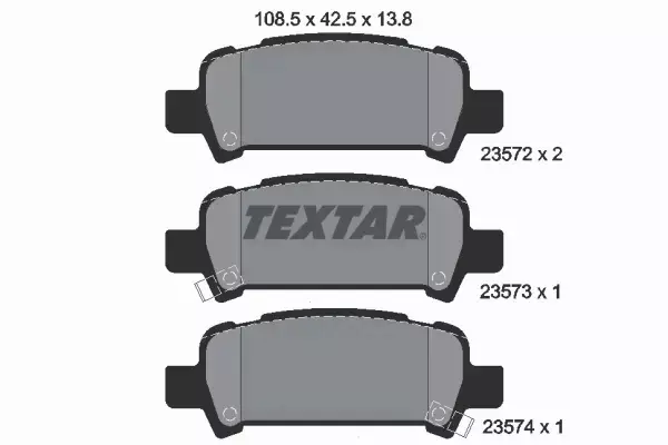 TEXTAR KLOCKI HAMULCOWE TYŁ 2357202 