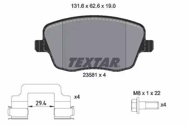 TEXTAR KLOCKI HAMULCOWE PRZÓD SEAT IBIZA 6L 6J 