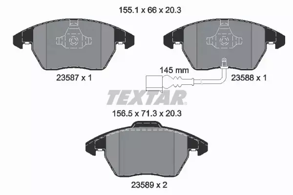 TEXTAR TARCZE 288MM+KLOCKI PRZ VW SCIROCCO TOURAN 