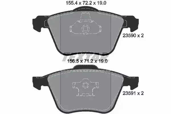 TEXTAR TARCZE+KLOCKI PRZÓD VOLVO S60 S80 XC70 16CA 