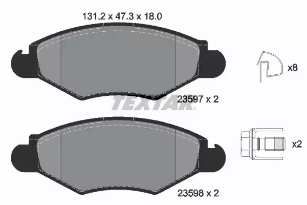 TEXTAR TARCZE+KLOCKI PRZÓD CITROEN XSARA 247MM 