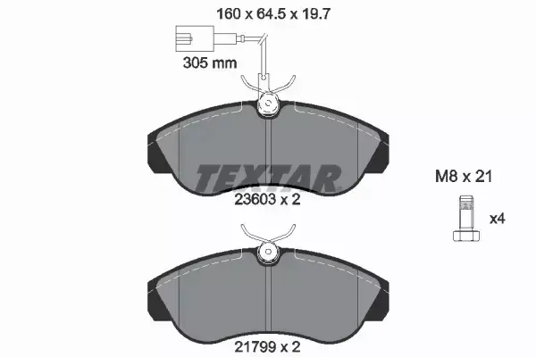 TEXTAR KLOCKI HAMULCOWE PRZÓD 2360301 