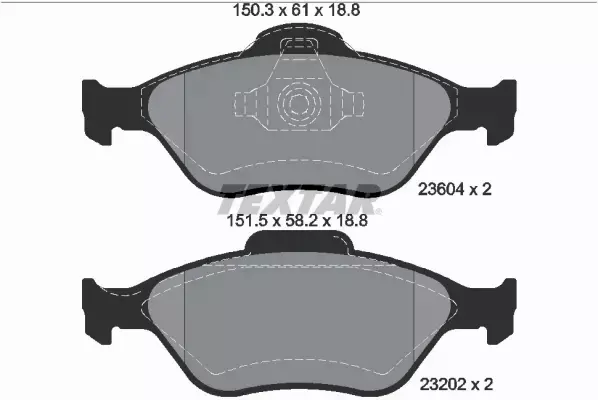 TEXTAR TARCZE+KLOCKI PRZÓD FORD FIESTA IV V 258MM 