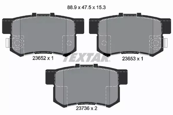 TEXTAR TARCZE+KLOCKI TYŁ HONDA CR-V II 282MM 