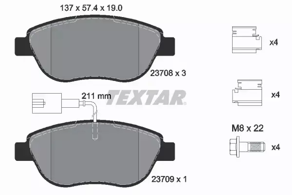 TEXTAR KLOCKI HAMULCOWE 2370802 