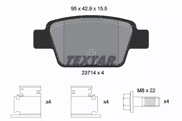 TEXTAR TARCZE+KLOCKI TYŁ FIAT BRAVO II STILO MULTIPLA LANCIA DELTA 251MM 