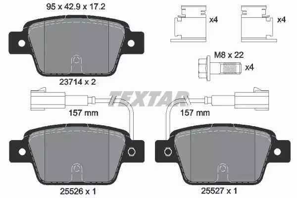 TEXTAR TARCZE+KLOCKI TYŁ FIAT BRAVO II LANCIA DELTA III 251MM 