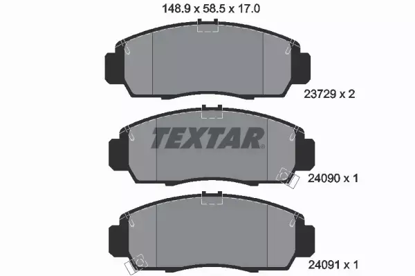 TEXTAR TARCZE+KLOCKI PRZÓD HONDA CIVIC VII 262MM 