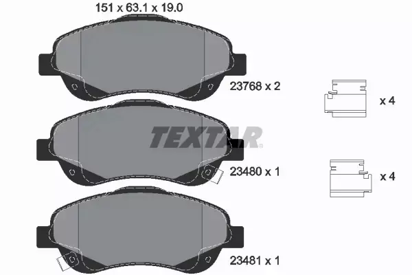 TEXTAR TARCZE+KLOCKI PRZÓD TOYOTA AVENSIS T25 295MM 