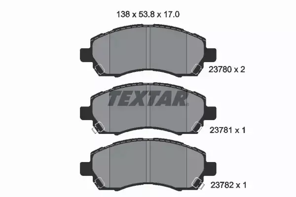 TEXTAR KLOCKI HAMULCOWE PRZÓD 2378001 