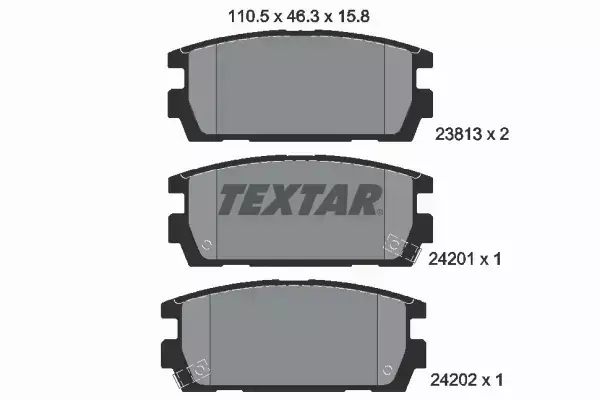 TEXTAR KLOCKI HAMULCOWE TYŁ 2381301 