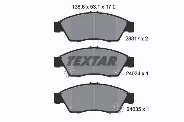 TEXTAR KLOCKI HAMULCOWE PRZÓD 2381701 