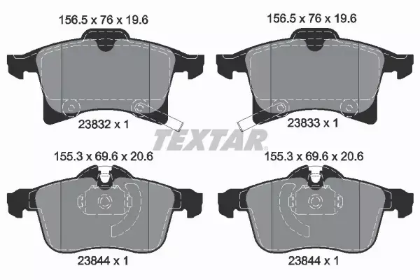 TEXTAR KLOCKI HAMULCOWE PRZÓD 2383281 