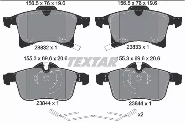 TEXTAR KLOCKI HAMULCOWE PRZÓD 2383204 