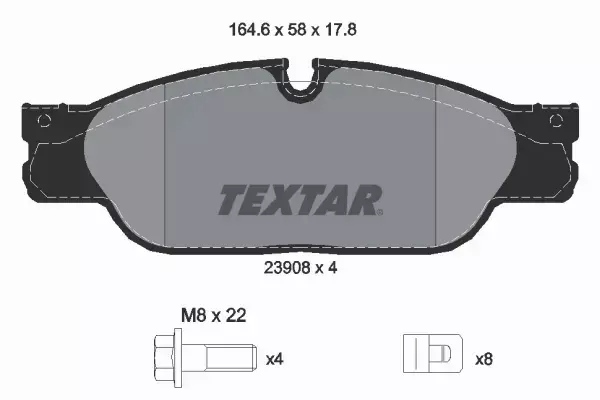 TEXTAR KLOCKI HAMULCOWE PRZÓD 2390801 