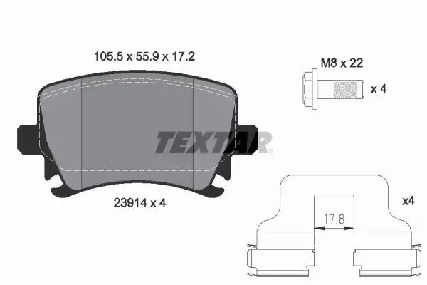 TEXTAR TARCZE+KLOCKI TYŁ VW PASSAT B6 TOURAN GOLF 