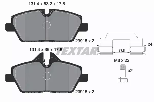 TEXTAR KLOCKI PRZÓD BMW 1 E81 E87 E82 E88 