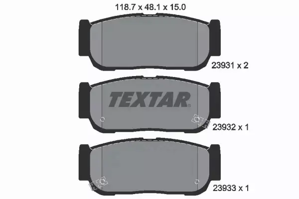 TEXTAR KLOCKI HAMULCOWE TYŁ 2393101 