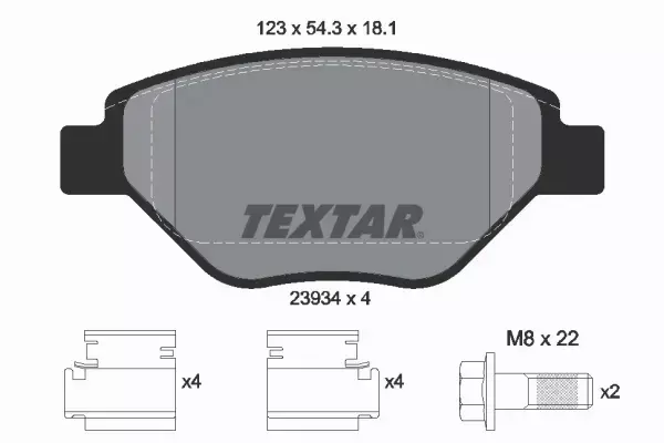 TEXTAR KLOCKI HAMULCOWE PRZÓD RENAULT MEGANE II 