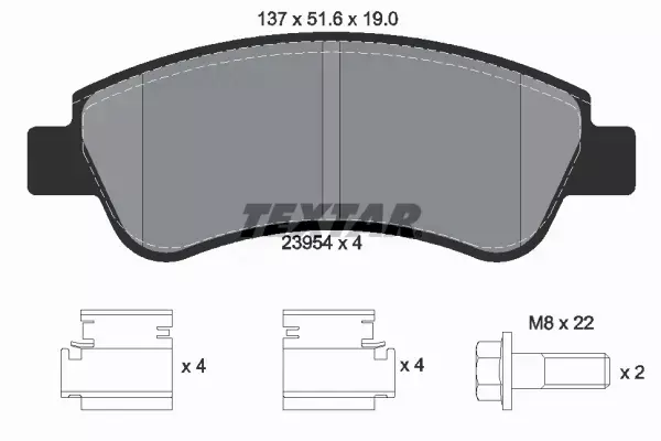 TEXTAR KLOCKI HAMULCOWE PRZÓD CITROEN XSARA C2 C3 