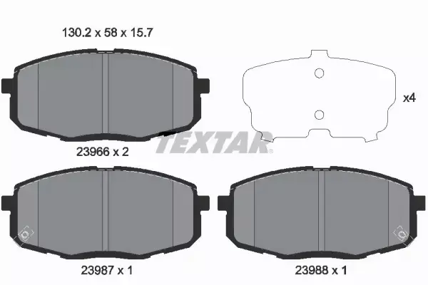 TEXTAR KLOCKI PRZÓD HYUNDAI I30 KIA CEED PRO CEED 