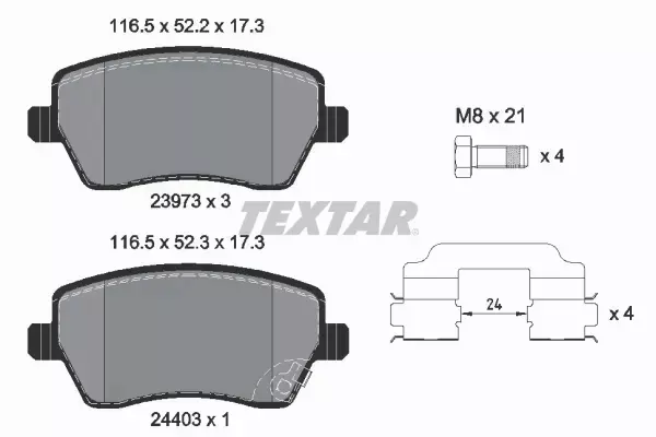 TEXTAR KLOCKI PRZÓD SUZUKI SWIFT III SPLASH 