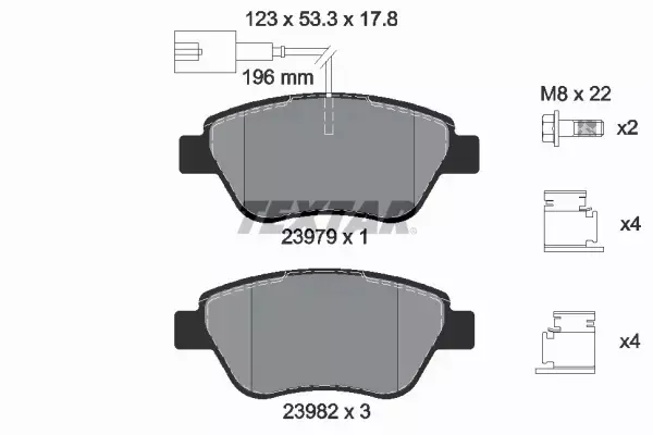 TEXTAR TARCZE+KLOCKI PRZÓD CITROEN NEMO 257MM 