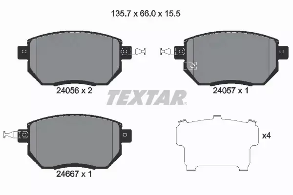 TEXTAR KLOCKI HAMULCOWE PRZÓD INFINITI FX M35 M45 