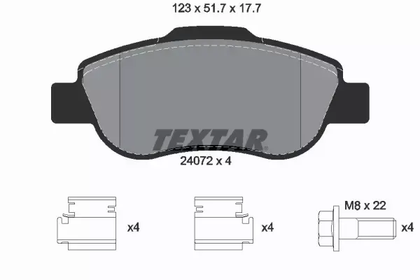 TEXTAR KLOCKI HAMULCOWE PRZÓD 2407201 