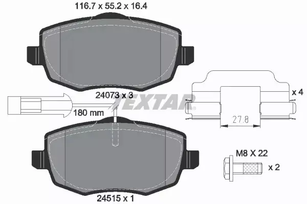 TEXTAR KLOCKI HAMULCOWE 2407304 