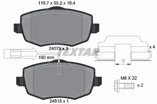 TEXTAR KLOCKI HAMULCOWE 2407303 