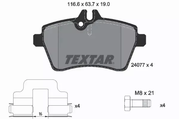 TEXTAR KLOCKI HAMULCOWE PRZÓD 2407701 