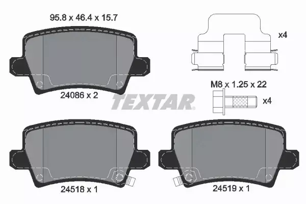 TEXTAR KLOCKI HAMULCOWE 2408601 