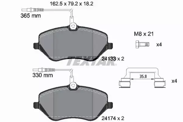 TEXTAR TARCZE+KLOCKI PRZÓD CITROEN C5 III C6 330MM 