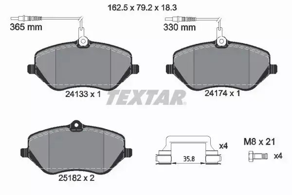 TEXTAR TARCZE+KLOCKI PRZÓD CITROEN C5 III 340MM 