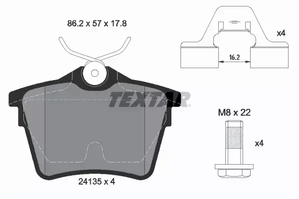 TEXTAR KLOCKI HAMULCOWE TYŁ PEUGEOT 407 607 