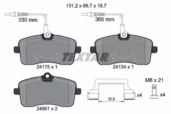 TEXTAR KLOCKI HAMULCOWE PRZÓD PEUGEOT 407 / SW 