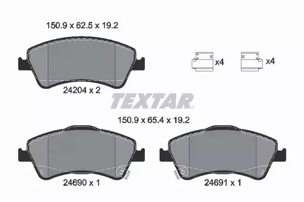 TEXTAR KLOCKI HAMULCOWE PRZÓD TOYOTA AVENSIS T27 