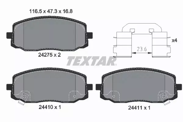 TEXTAR TARCZE+KLOCKI PRZÓD HYUNDAI I10 241MM 