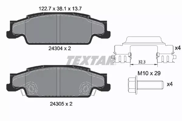 TEXTAR KLOCKI HAMULCOWE 2430402 