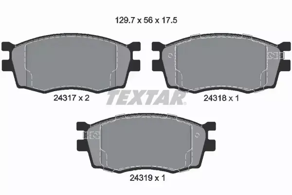 TEXTAR TARCZE+KLOCKI PRZÓD HYUNDAI ACCENT II 256MM 