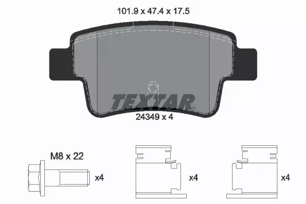 TEXTAR KLOCKI HAMULCOWE TYŁ 2434901 