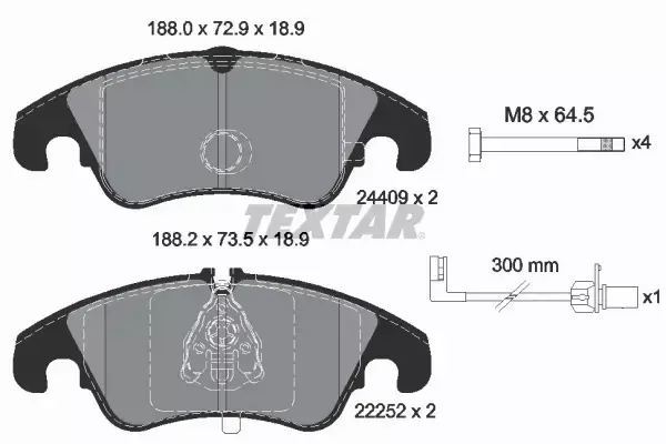 TEXTAR TARCZE+KLOCKI PRZÓD AUDI A6 C7 A7 4G 345MM 